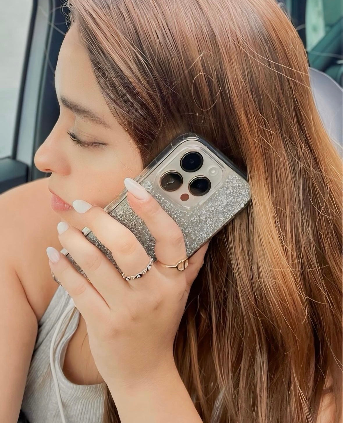 🪩SILVER FLAKES CASE Samsung🪩