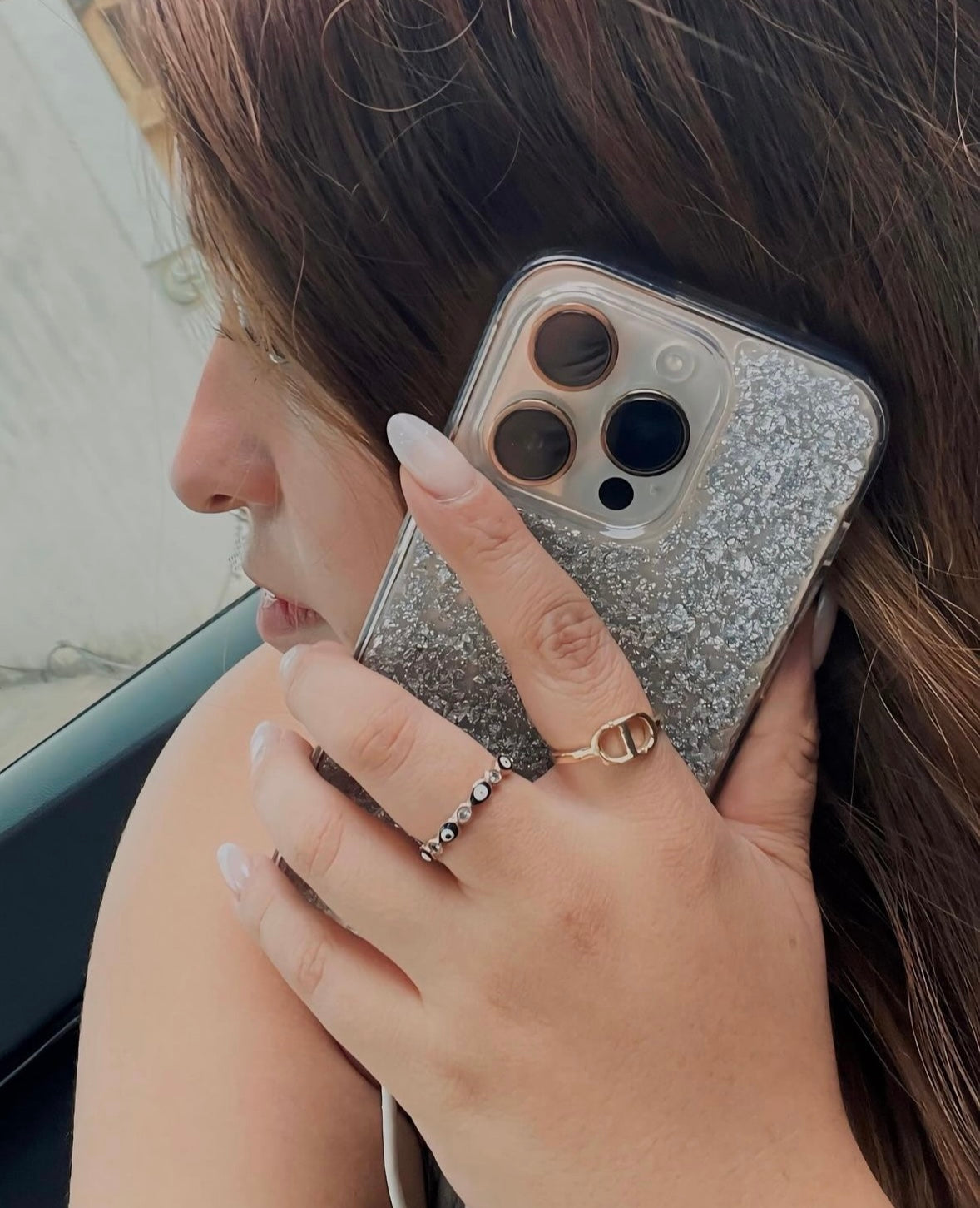 🪩SILVER FLAKES CASE Samsung🪩