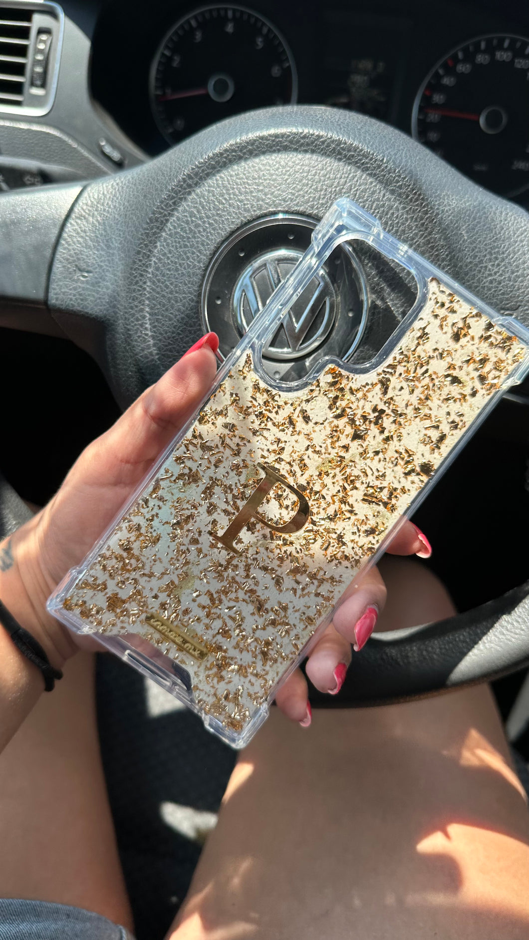 CASE ROSE GOLDEN FLAKES PERSONALIZADA SAMSUNG